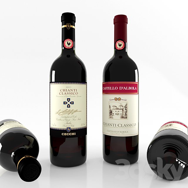 Wine Bottles 3ds Max - thumbnail 2