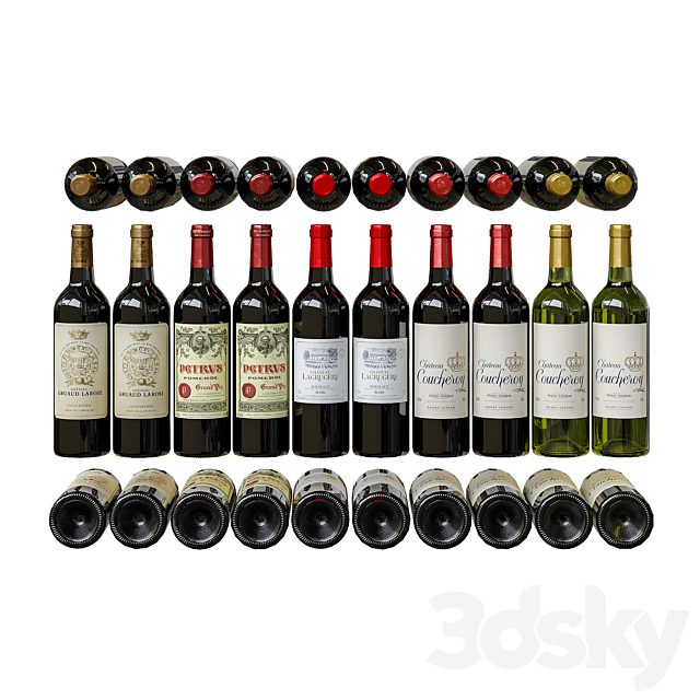 Wine bottles 3ds Max - thumbnail 1