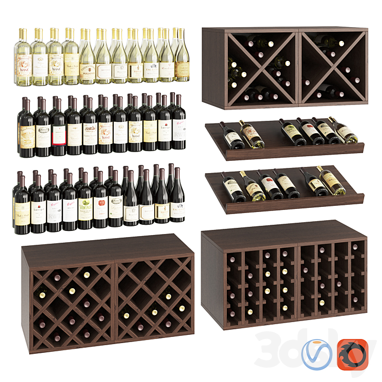 Wine set 3DS Max - thumbnail 1