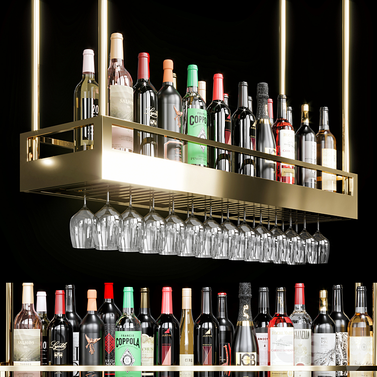 wine shelf 05 3DS Max Model - thumbnail 1