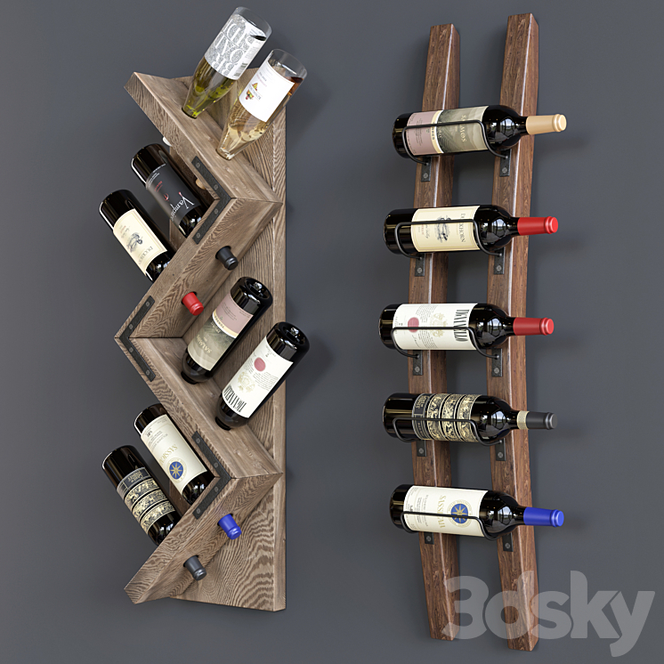 wine shelf 3DS Max - thumbnail 2