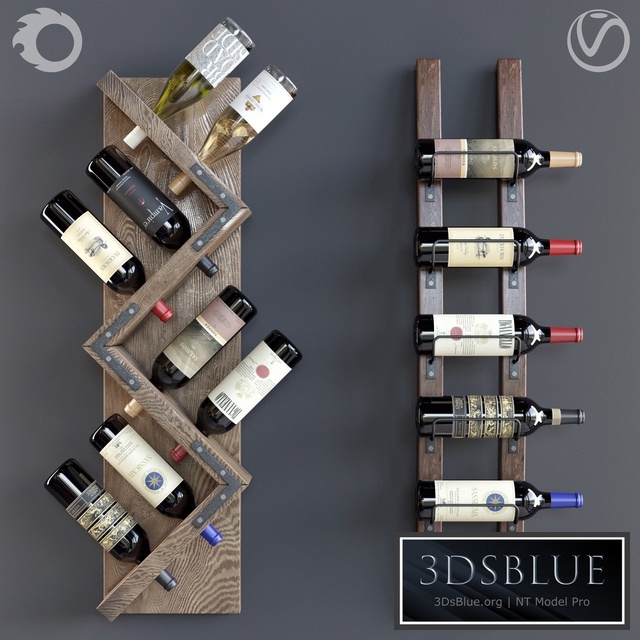 wine shelf 3DS Max - thumbnail 3