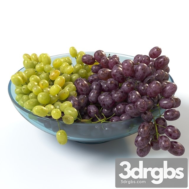 Bunches of grapes in a glass bowl - thumbnail 1