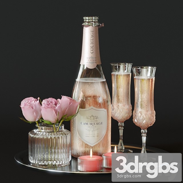 Champagne with roses - thumbnail 1