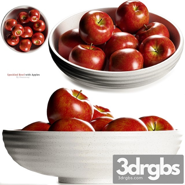 Crate & barrel – holden speckled bowl with apples - thumbnail 1