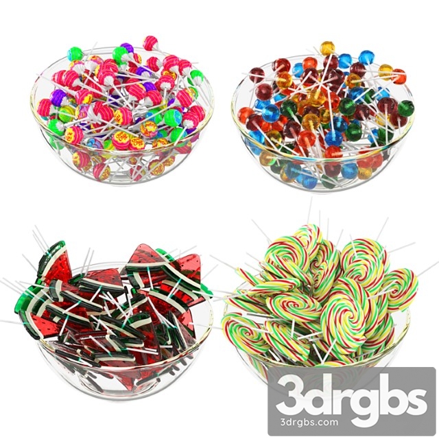 Glass bowl with lollipops - thumbnail 1