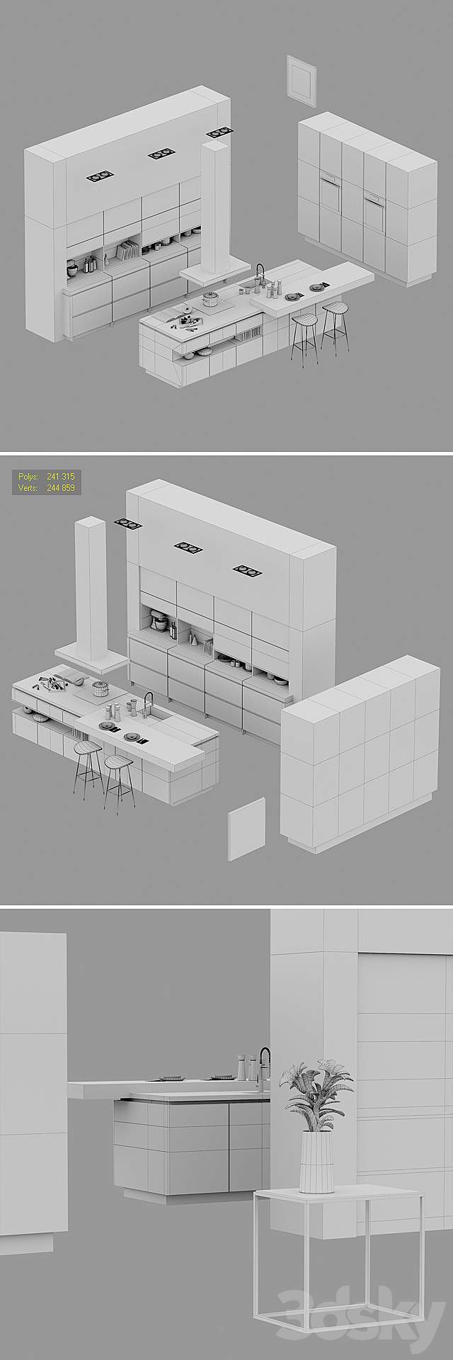 Goldreif by Poggenpohl Pure Kitchen (vray + corona) 3DSMax File - thumbnail 3