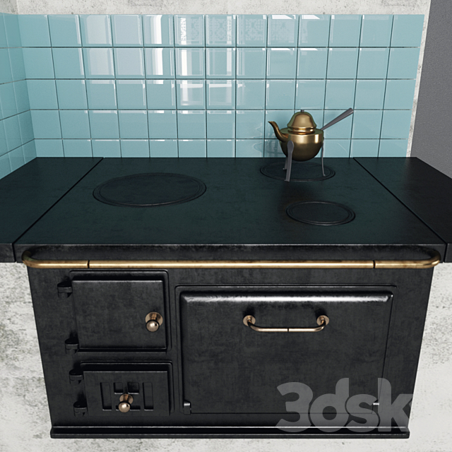 “Grandma” stove .Old stove. 3DSMax File - thumbnail 2