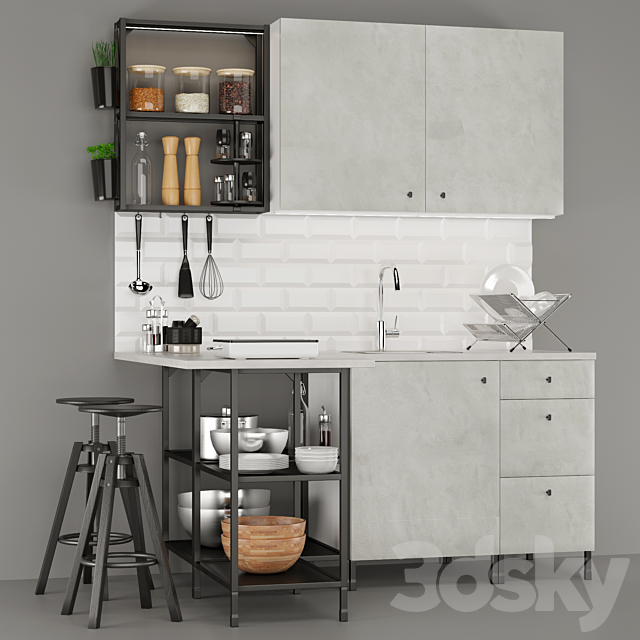 IKEA ENHET kitchen 3DSMax File - thumbnail 1