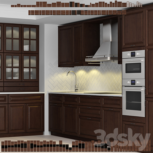 Ikea Kitchen with facades of Dalarna. 3DSMax File - thumbnail 1