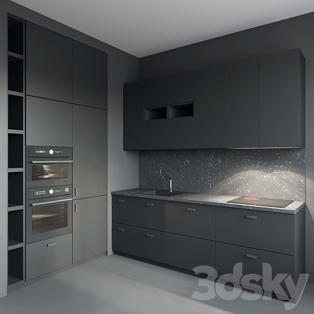 IKEA Kungsbacka Kitchen 3DS Max Model - thumbnail 2