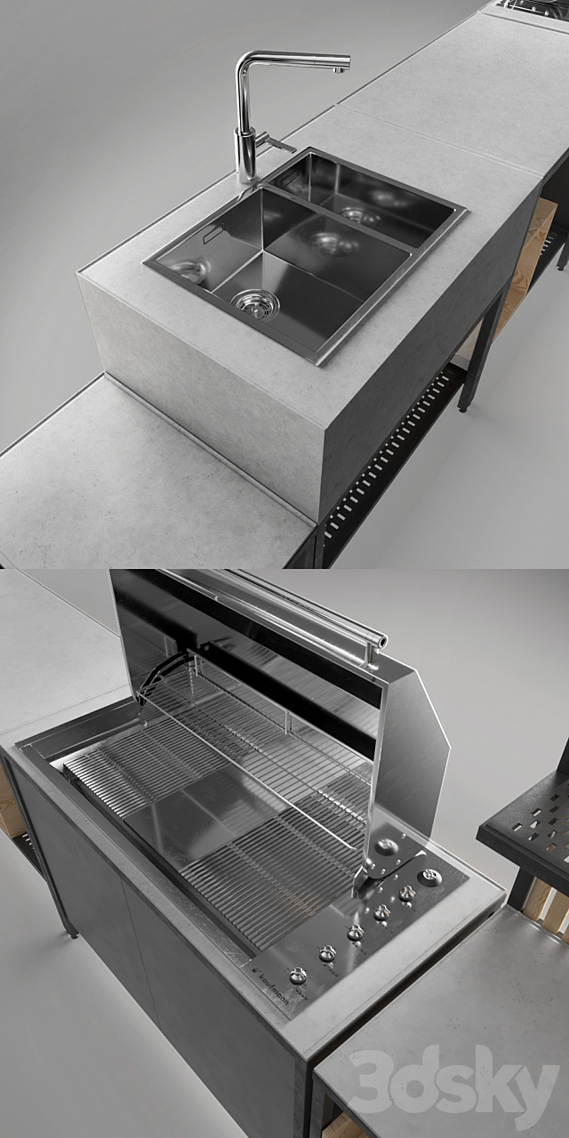 KAUFMANN GRILLKITCHEN 3DS Max Model - thumbnail 2