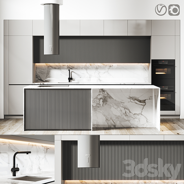 Kitchen 014 445x250H 3DS Max - thumbnail 1