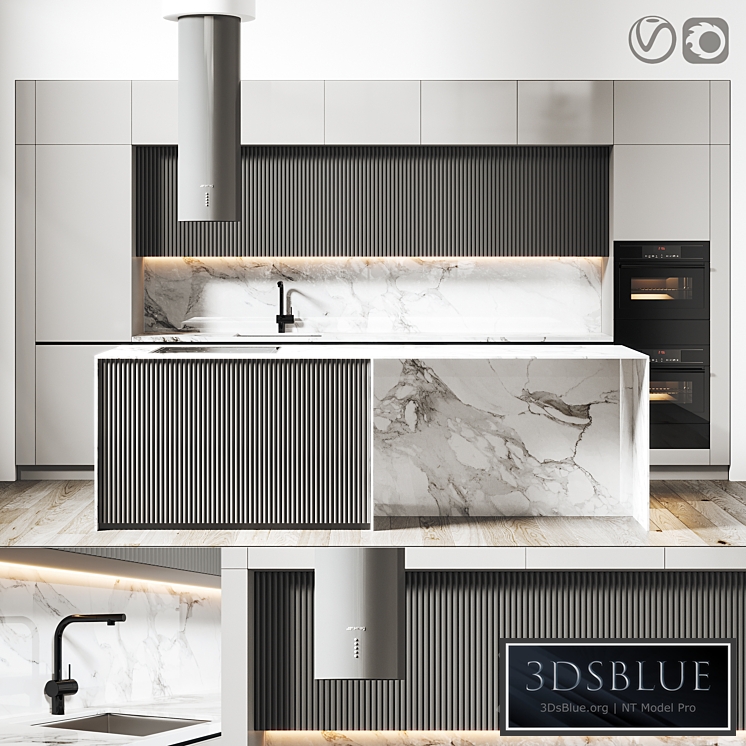 Kitchen 014 445x250H 3DS Max - thumbnail 3