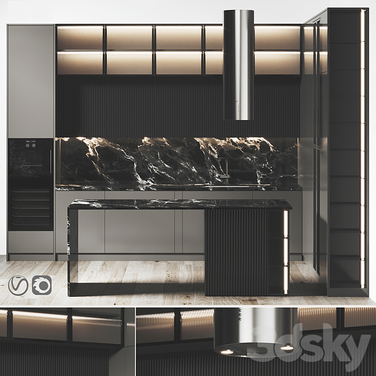 Kitchen 052 400x320x290H 3DS Max - thumbnail 1