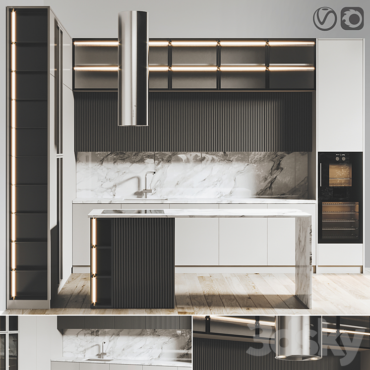 Kitchen 057 400x320x290H 3DS Max - thumbnail 1