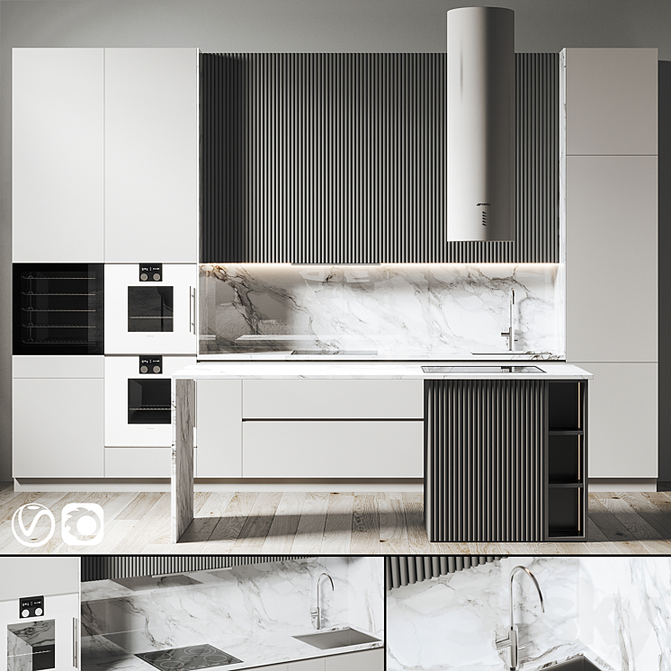 Kitchen 070 420x290H 3DS Max - thumbnail 1