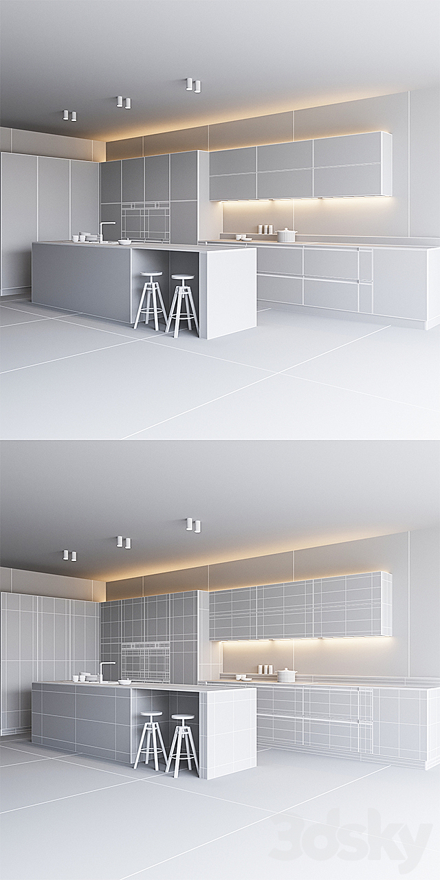 KITCHEN 08 3DS Max Model - thumbnail 3