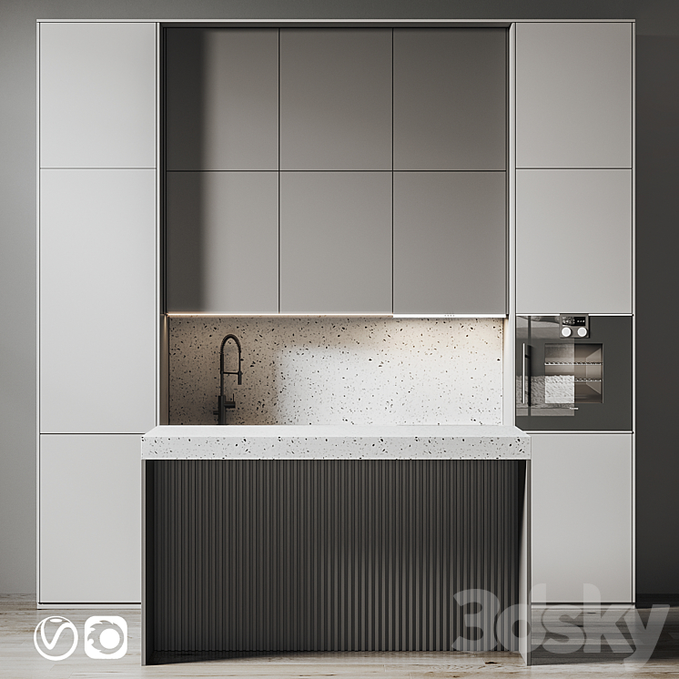 Kitchen 081 310x305H 3DS Max - thumbnail 1