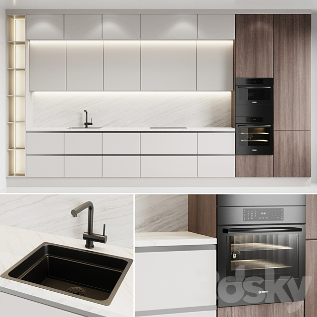 Kitchen 1 3DS Max Model - thumbnail 1