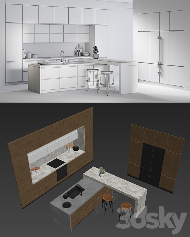 Kitchen 11 3DSMax File - thumbnail 3