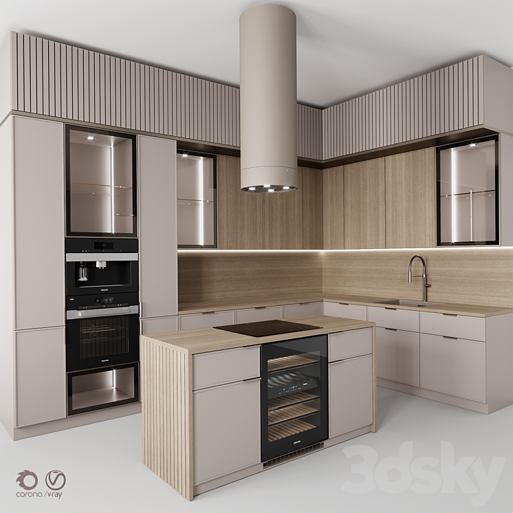 “Kitchen ?115 “”Beige Rail””” 3DS Max - thumbnail 2