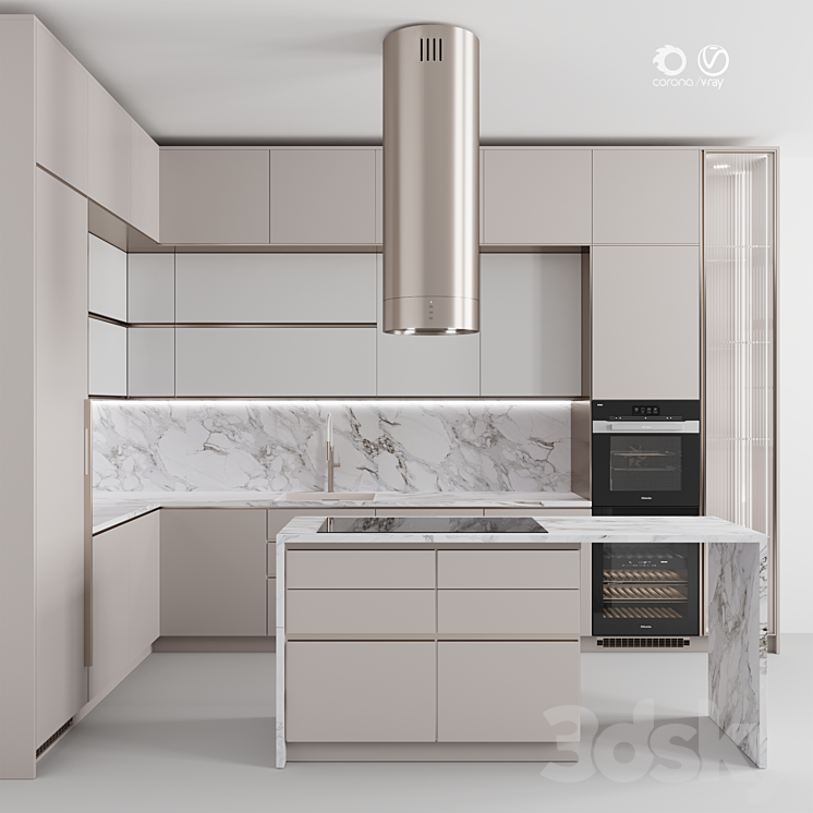 “Kitchen ?118 “”White Marble””” 3DS Max - thumbnail 1