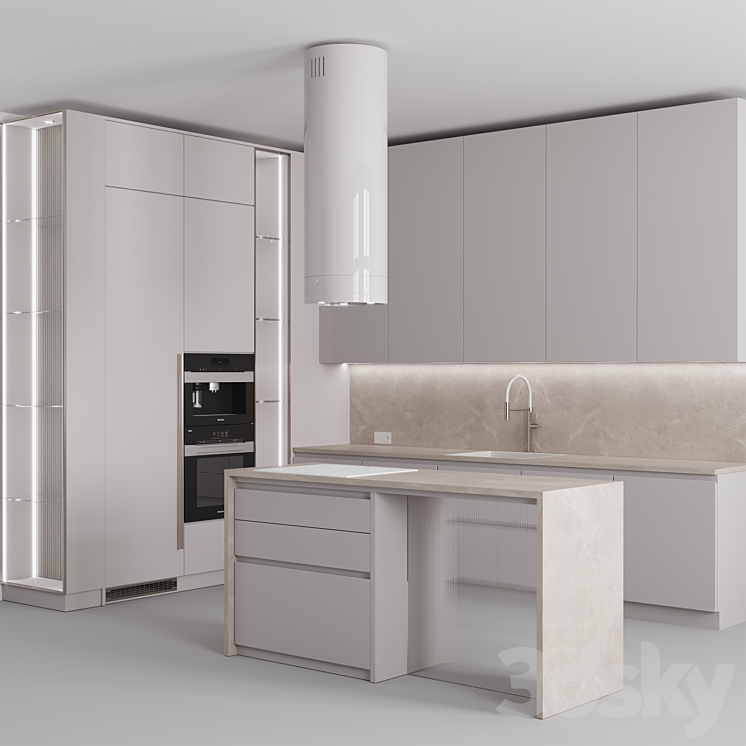 “Kitchen ?120 “”Soft Beige””” 3DS Max - thumbnail 2