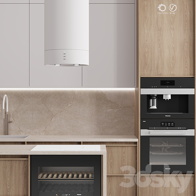 Kitchen ?121 “Wood and Sand” 3DSMax File - thumbnail 3