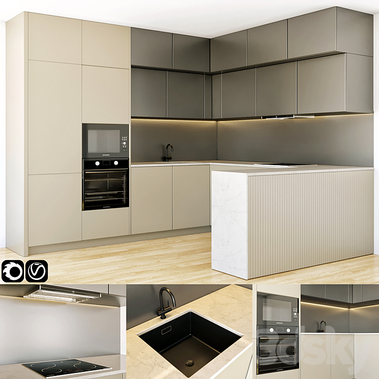 kitchen 14 3DS Max - thumbnail 1