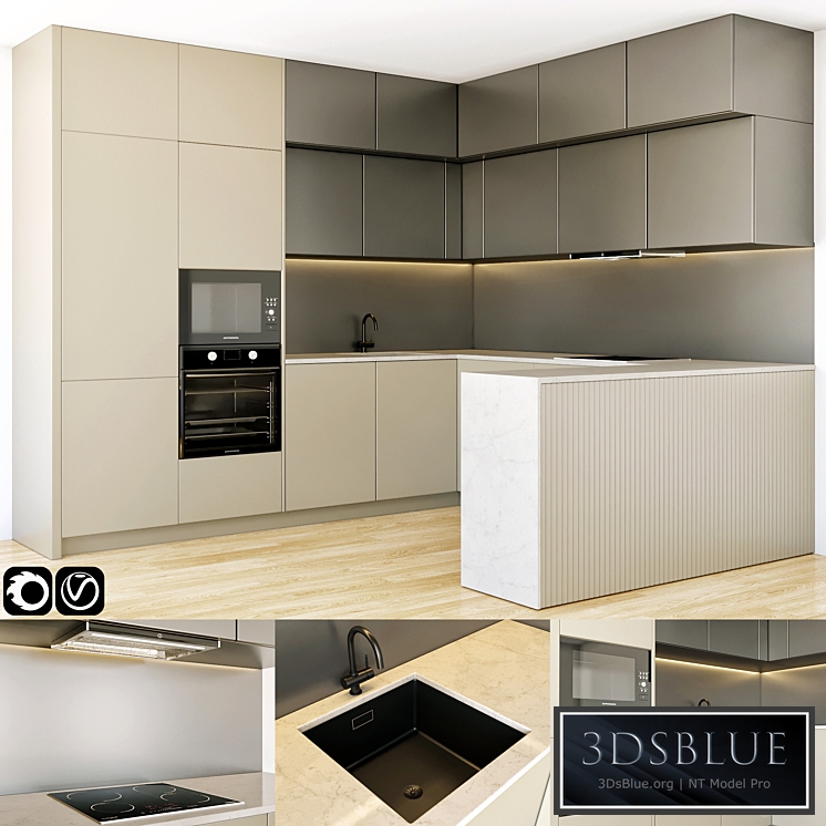 kitchen 14 3DS Max - thumbnail 3