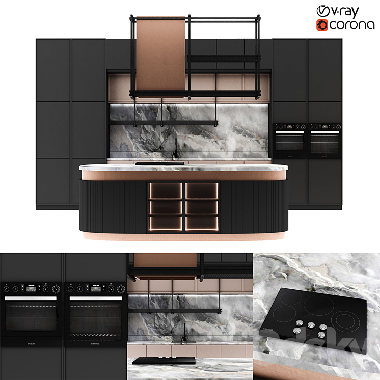 kitchen 3DS Max Model - thumbnail 1