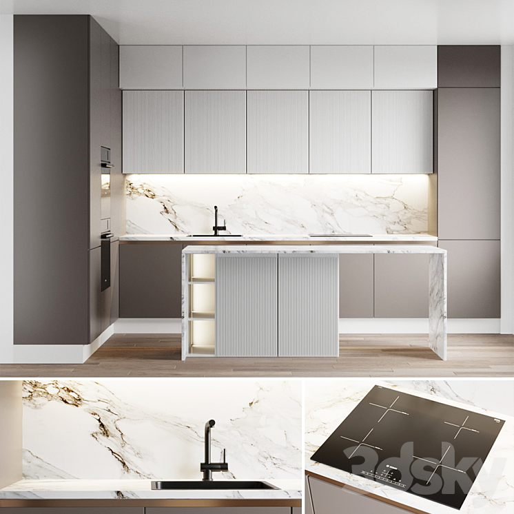 Kitchen 9 3DS Max Model - thumbnail 1