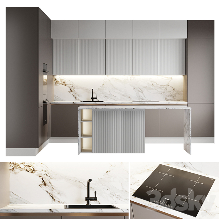 Kitchen 9 3DS Max Model - thumbnail 2