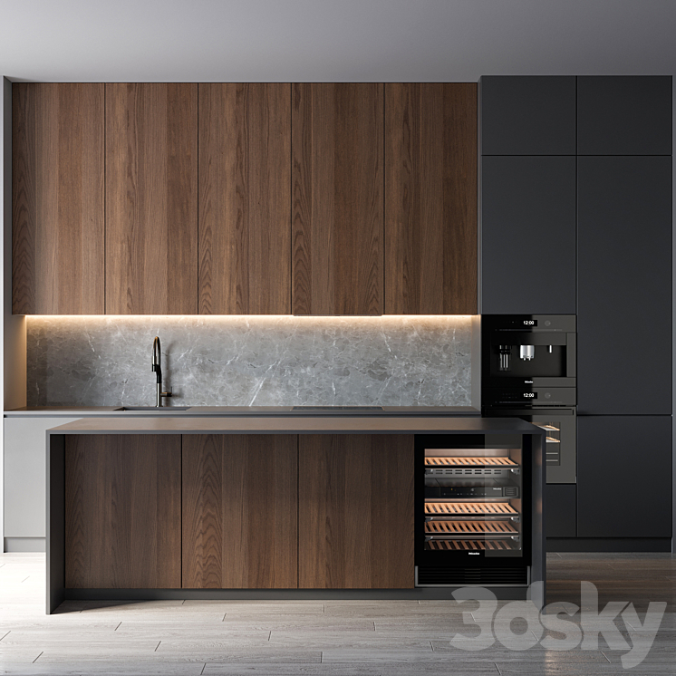 kitchen 90 3DS Max Model - thumbnail 1