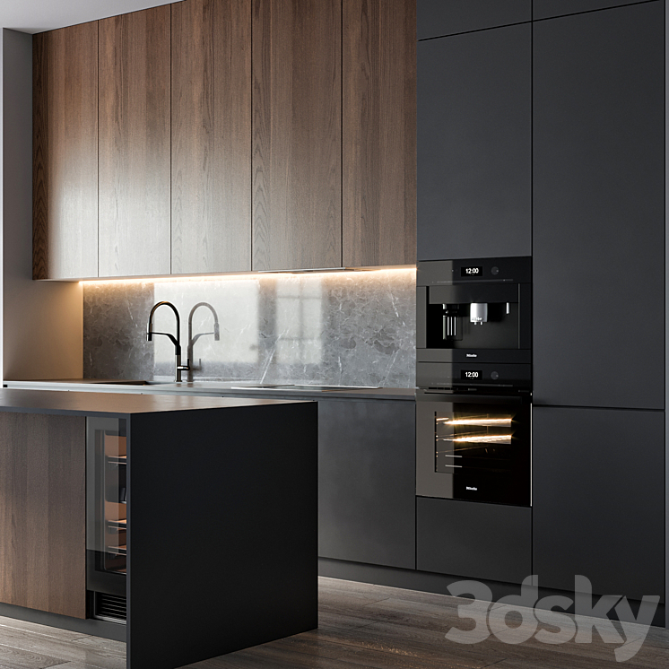 kitchen 90 3DS Max Model - thumbnail 2