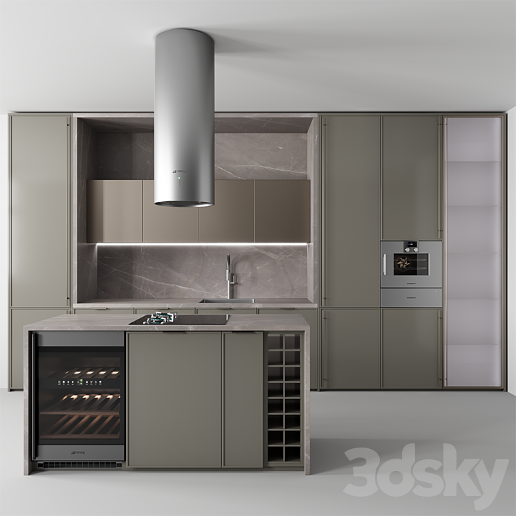 “Kitchen ?90 “”Swamp Green””” 3DS Max - thumbnail 1