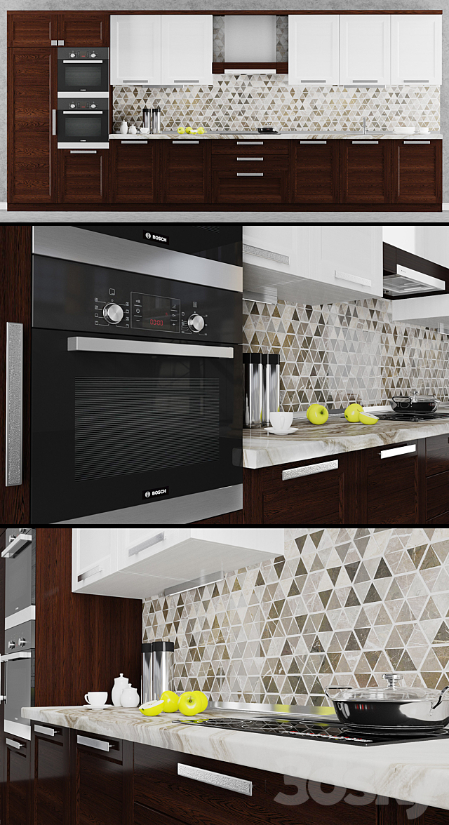 Kitchen Alba Wenge 3DSMax File - thumbnail 2