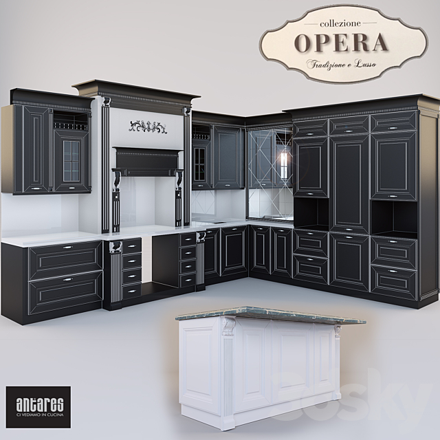 kitchen Antares model Opera 3ds Max - thumbnail 1