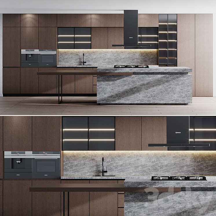 Kitchen Appliance Bosch and Siemens Kitchen No 29 3DS Max Model - thumbnail 1