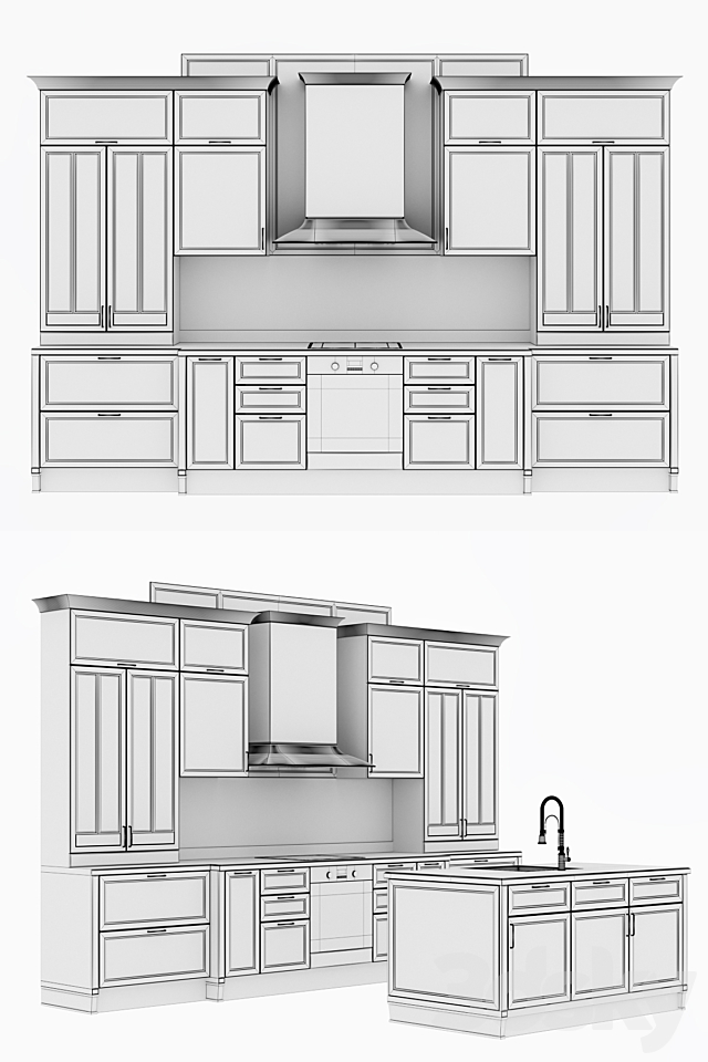 Kitchen Aster Avenue 3DS Max Model - thumbnail 3