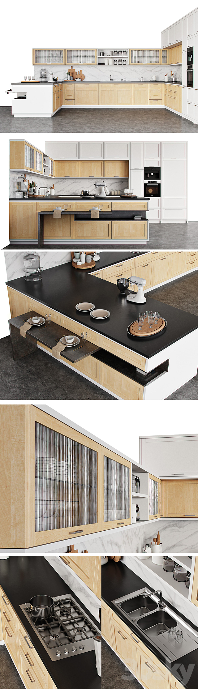 Kitchen Aster CUCINE Timeline 2.0 3DS Max Model - thumbnail 2