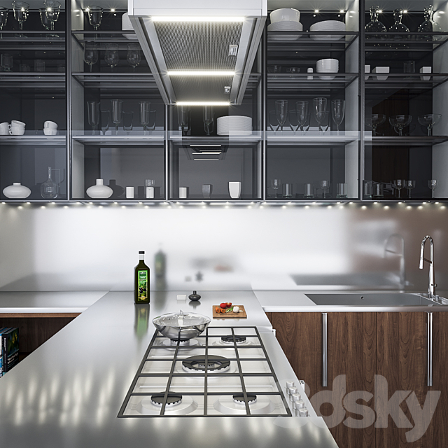 Kitchen Barrique Cucina in acciaio 3DSMax File - thumbnail 2