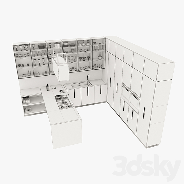 Kitchen Barrique Cucina in acciaio 3DSMax File - thumbnail 3