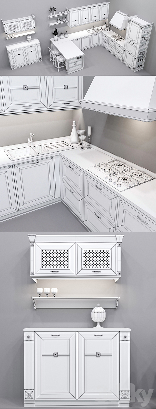 Kitchen Beatrice from the company Yavid Provence 3DSMax File - thumbnail 3