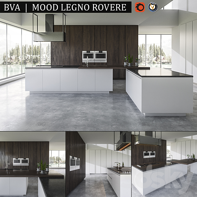 Kitchen BVA Mood Legno Rovere 3DSMax File - thumbnail 1