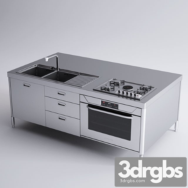 Alpes Inox Kitchen Island 3dsmax Download - thumbnail 1