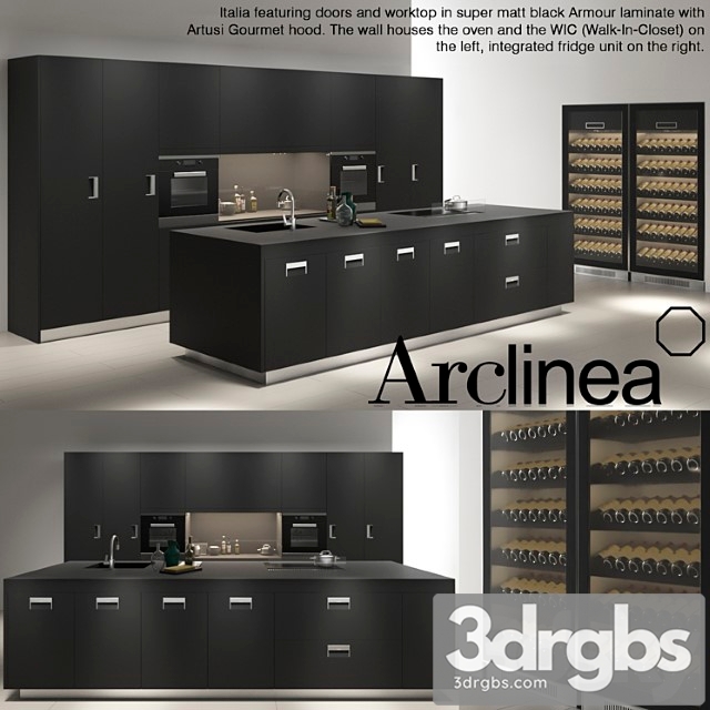 Arclinea italia black armor 3dsmax Download - thumbnail 1