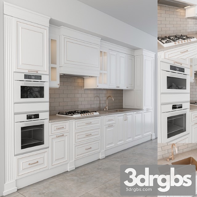 Classic kitchen white 3dsmax Download - thumbnail 1