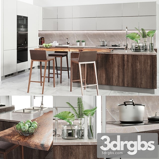 Cocina verona mod wood 3dsmax Download - thumbnail 1